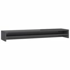 VidaXL Support de moniteur Gris brillant 100 x 24 x 13 cm Aggloméré