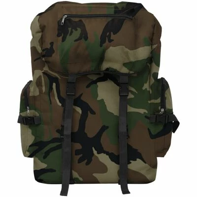 VidaXL Sac à dos en style d'armée 65 L Camouflage 2 VidaXL Sac à dos en style d'armée 65 L Camouflage – Image 2