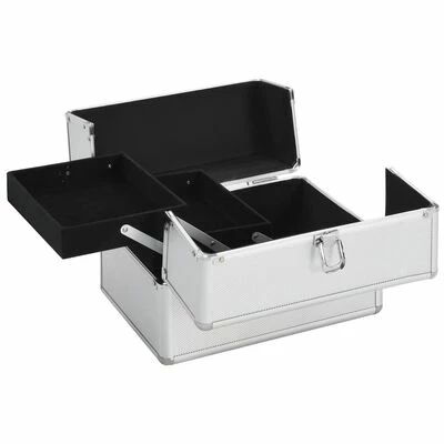 VidaXL Mallette à maquillage 22x30x21 cm Argenté Aluminium 2 VidaXL Mallette à maquillage 22x30x21 cm Argenté Aluminium – Image 2