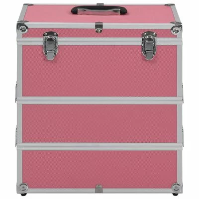 VidaXL Mallette à maquillage 37x24x40 cm Rose Aluminium 2 VidaXL Mallette à maquillage 37x24x40 cm Rose Aluminium – Image 2