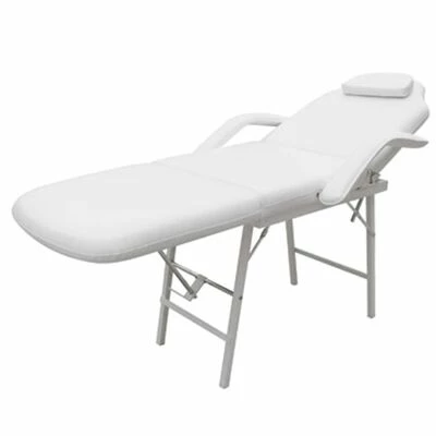 VidaXL Fauteuil de massage pour traitement facial Simili-cuir Blanc 3 VidaXL Fauteuil de massage pour traitement facial Simili-cuir Blanc – Image 3