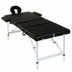 VidaXL Table pliable de massage Noir 3 zones avec cadre en aluminium -Autres Soldes image 3 110092