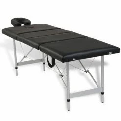 VidaXL Table pliable de massage Noir 4 zones avec cadre en aluminium -Autres Soldes image 3 110099