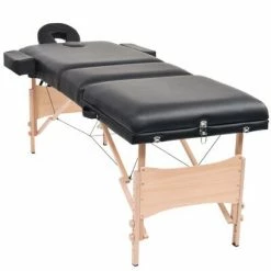 VidaXL Table de massage pliable à 3 zones 10 cm d'épaisseur Noir -Autres Soldes image 3 110153