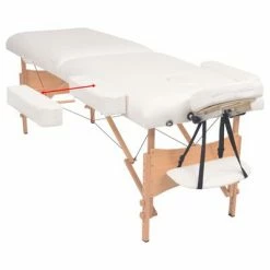VidaXL Table de massage pliable et tabouret 10 cm d'épaisseur Blanc -Autres Soldes image 3 110154