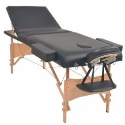 VidaXL Table de massage pliable et tabouret 10 cm d'épaisseur Noir -Autres Soldes image 3 110157
