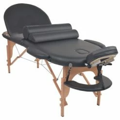 VidaXL Table de massage pliable 4 cm d'épaisseur et 2 traversins Noir -Autres Soldes image 3 110159