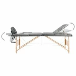 VidaXL Table de massage avec 3 zones Cadre en bois Anthracite 186x68cm -Autres Soldes image 3 110172