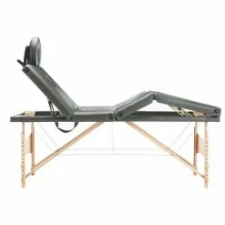 VidaXL Table de massage avec 4 zones Cadre en bois Anthracite 186x68cm -Autres Soldes image 3 110173