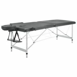 VidaXL Table de massage 2 zones Cadre en aluminium Anthracite 186x68cm -Autres Soldes image 3 110174
