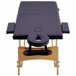 VidaXL Table de massage pliable 2 zones Bois Violet -Autres Soldes image 3 110186