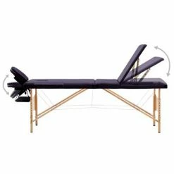 VidaXL Table de massage pliable 3 zones Bois Violet 8 VidaXL Table de massage pliable 3 zones Bois Violet -Autres Soldes image 3 110189