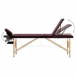 VidaXL Table de massage pliable 3 zones Bois Violet vin 8 VidaXL Table de massage pliable 3 zones Bois Violet vin -Autres Soldes image 3 110190