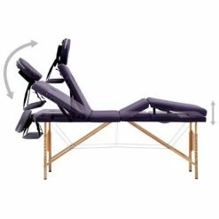 VidaXL Table de massage pliable 4 zones Bois Violet 8 VidaXL Table de massage pliable 4 zones Bois Violet -Autres Soldes image 3 110192