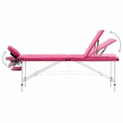 VidaXL Table de massage pliable 3 zones Aluminium Rose 8 VidaXL Table de massage pliable 3 zones Aluminium Rose -Autres Soldes image 3 110197