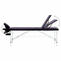 VidaXL Table de massage pliable 3 zones Aluminium Violet 8 VidaXL Table de massage pliable 3 zones Aluminium Violet -Autres Soldes image 3 110198