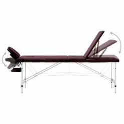 VidaXL Table de massage pliable 3 zones Aluminium Violet vin -Autres Soldes image 3 110199