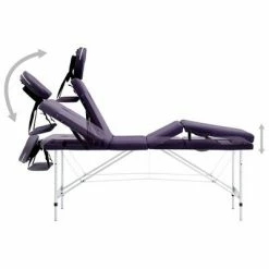VidaXL Table de massage pliable 4 zones Aluminium Violet -Autres Soldes image 3 110201