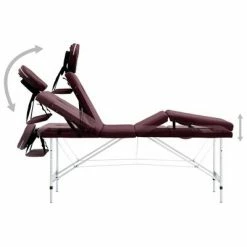 VidaXL Table de massage pliable 4 zones Aluminium Violet vin -Autres Soldes image 3 110202
