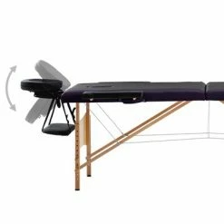 VidaXL Table de massage pliable 2 zones Bois Noir -Autres Soldes image 3 110207