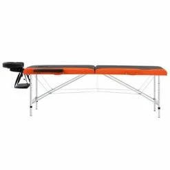 VidaXL Table de massage pliable 2 zones Aluminium Noir et orange -Autres Soldes image 3 110227