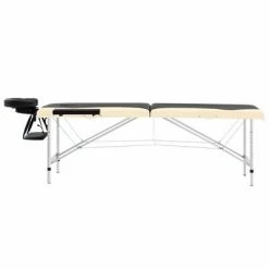 VidaXL Table de massage pliable 2 zones Aluminium Noir et beige -Autres Soldes image 3 110229