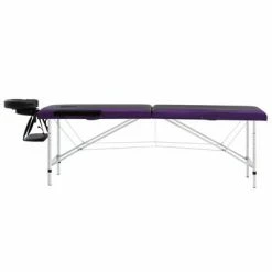 VidaXL Table de massage pliable 2 zones Aluminium Noir et violet -Autres Soldes image 3 110231
