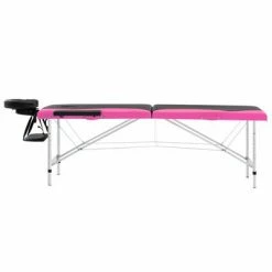 VidaXL Table de massage pliable 2 zones Aluminium Noir et rose -Autres Soldes image 3 110232