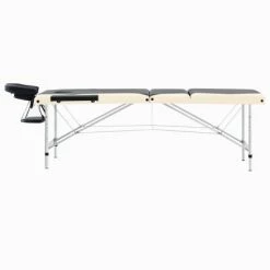 VidaXL Table de massage pliable 3 zones Aluminium Noir et beige -Autres Soldes image 3 110237
