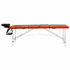VidaXL Table de massage pliable 4 zones Aluminium Noir et orange -Autres Soldes image 3 110243