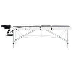 VidaXL Table de massage pliable 4 zones Aluminium Noir et blanc -Autres Soldes image 3 110244