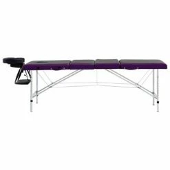 VidaXL Table de massage pliable 4 zones Aluminium Noir et violet -Autres Soldes image 3 110247