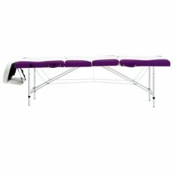 VidaXL Table de massage pliable 4 zones Aluminium Blanc et violet 8 VidaXL Table de massage pliable 4 zones Aluminium Blanc et violet -Autres Soldes image 3 110249