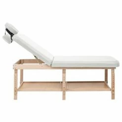 VidaXL Table de massage à 2 zones Blanc Similicuir -Autres Soldes image 3 110251