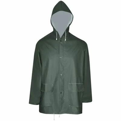 VidaXL Combinaison de pluie imperméable 2 pcs avec capuche Vert L 3 VidaXL Combinaison de pluie imperméable 2 pcs avec capuche Vert L – Image 3