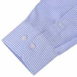 VidaXL Chemise pour hommes Blanc et bleu clair Rayée Taille S -Autres Soldes image 3 131594