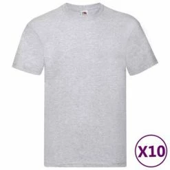 Fruit of the Loom T-shirts originaux 10 pcs Gris S Coton -Autres Soldes image 3 134718