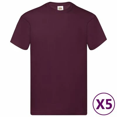 Fruit of the Loom T-shirts originaux 5 pcs Bordeaux S Coton 3 Fruit of the Loom T-shirts originaux 5 pcs Bordeaux S Coton – Image 3