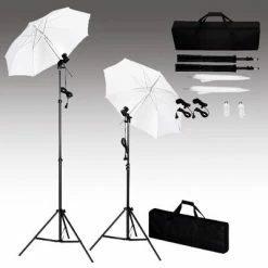VidaXL Kit de studio photo avec toile de fond lampes et parapluies -Autres Soldes image 3 3055086