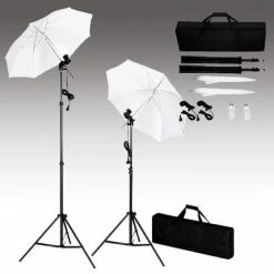 VidaXL Kit de studio photo avec toile de fond lampes et parapluies -Autres Soldes image 3 3055087