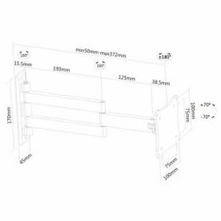 NewStar Support mural d'écran plat pour écran 10"-27" 5-37 cm Noir -Autres Soldes image 3 437055