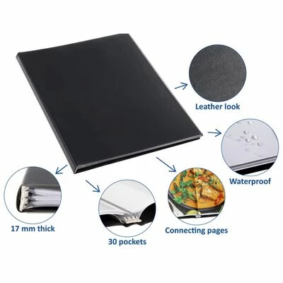 Rillstab Dossier de présentation A4 20 pochettes avec vue de face Noir 3 Rillstab Dossier de présentation A4 20 pochettes avec vue de face Noir – Image 3