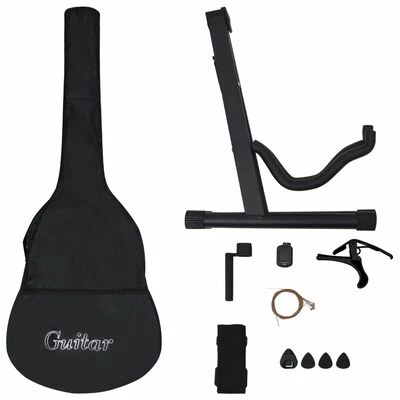 VidaXL Jeu de guitare classique de débutant 12 pcs Noir 4/4 39" 3 VidaXL Jeu de guitare classique de débutant 12 pcs Noir 4/4 39" – Image 3