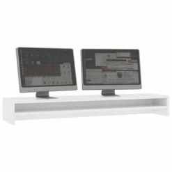 VidaXL Support de moniteur Blanc 100 x 24 x 13 cm Bois d'ingénierie -Autres Soldes image 3 800333