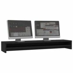 VidaXL Support de moniteur Noir 100 x 24 x 13 cm Aggloméré -Autres Soldes image 3 800334