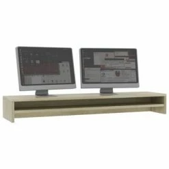 VidaXL Support de moniteur Chêne Sonoma 100 x 24 x 13 cm Aggloméré -Autres Soldes image 3 800336