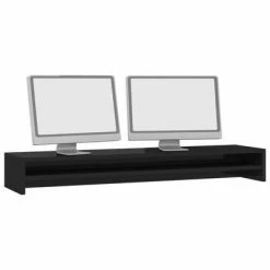 VidaXL Support de moniteur Noir brillant 100 x 24 x 13 cm Aggloméré 8 VidaXL Support de moniteur Noir brillant 100 x 24 x 13 cm Aggloméré -Autres Soldes image 3 800340