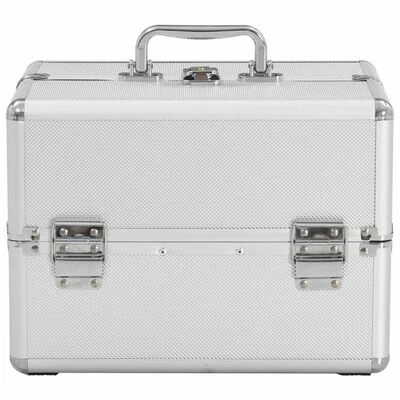 VidaXL Mallette à maquillage 22x30x21 cm Argenté Aluminium 3 VidaXL Mallette à maquillage 22x30x21 cm Argenté Aluminium – Image 3