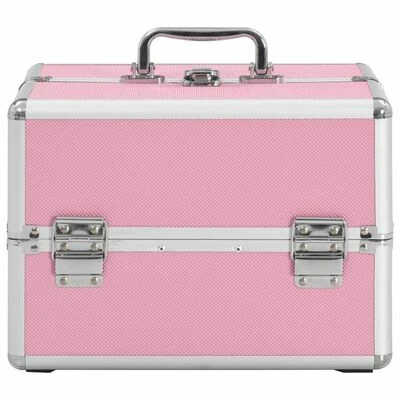 VidaXL Mallette à maquillage 22x30x21 cm Rose Aluminium 3 VidaXL Mallette à maquillage 22x30x21 cm Rose Aluminium – Image 3