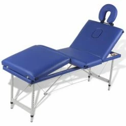 VidaXL Table pliable de massage Bleu 4 zones avec cadre en aluminium 9 VidaXL Table pliable de massage Bleu 4 zones avec cadre en aluminium -Autres Soldes image 4 110097